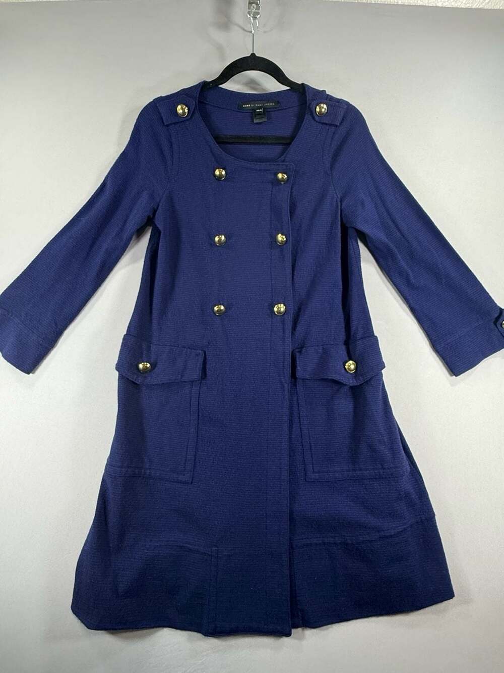 Marc Jacobs Navy Blue Wool Blend Double Breasted women’s peacoat Size XS/S